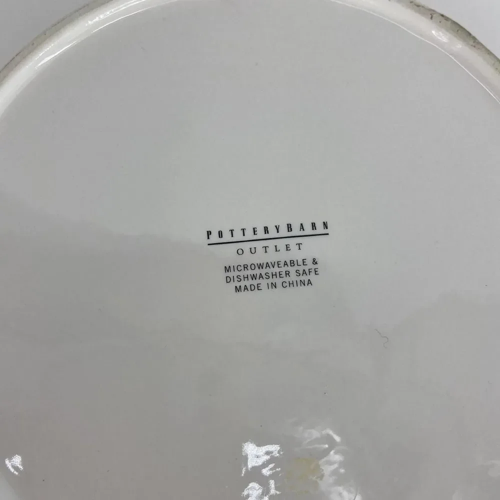 Pottery Barn Minimal Christmas Winter Joy Candy Cane Plate Set of 2